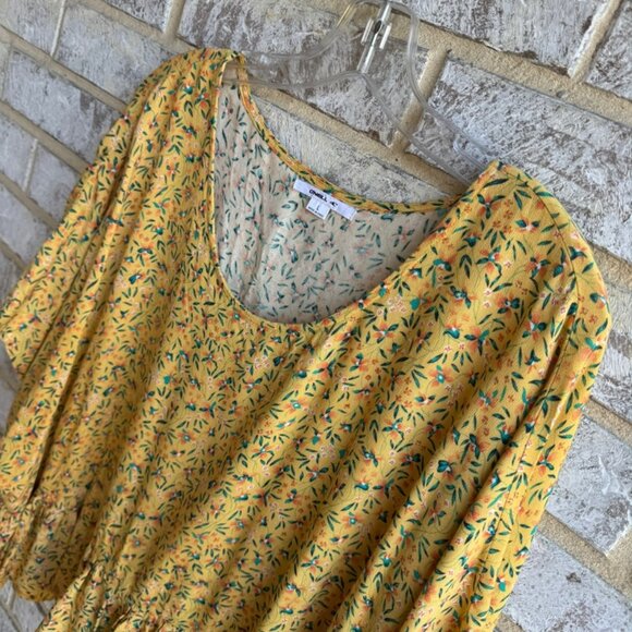 O'Neill Floral Peplum Short Batwing Sleeve Floral Blouse Women's Size L. - Picture 6 of 8